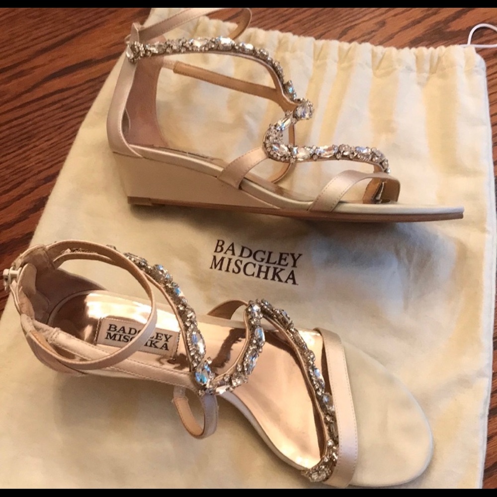 Sierra by Badgley Mischka wedge sandals, size 7.